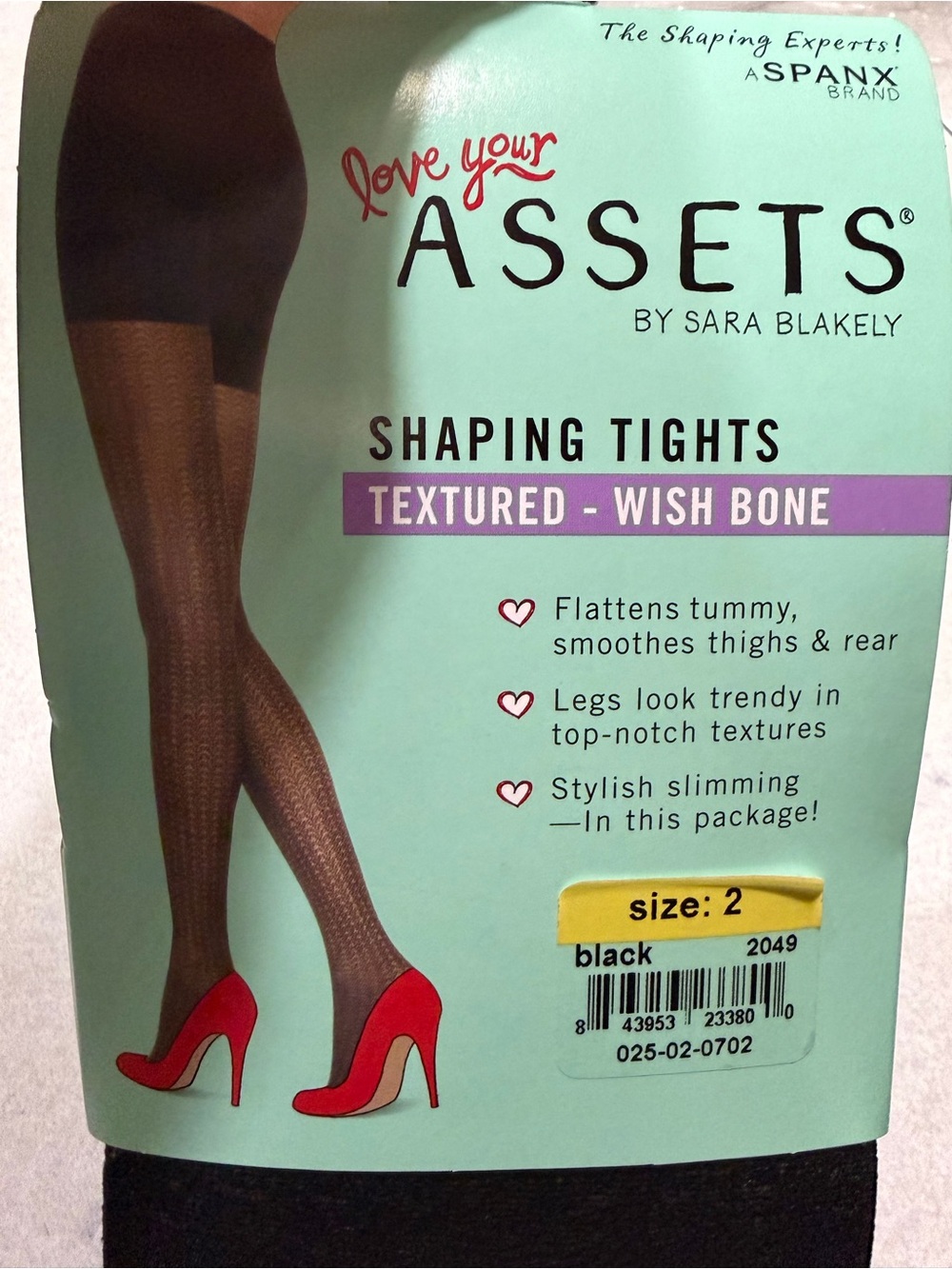ASSETS by Sara Blakely Black Textured Wish-Bone Shaping Tights